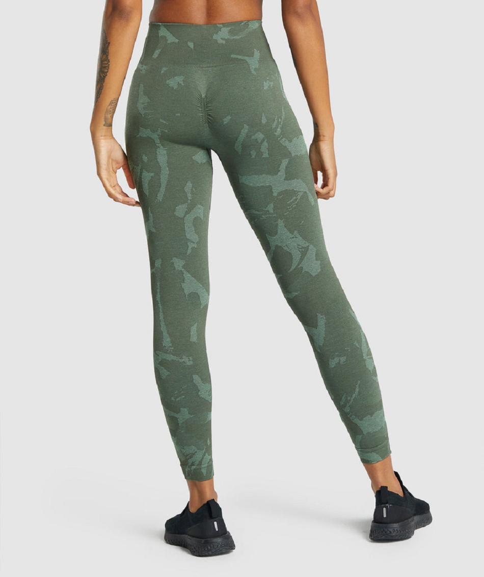 Gymshark Adapt Camo Seamless Ženske Tajice Zelene | HR 3983KOR